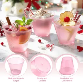 Plastic pink party cups