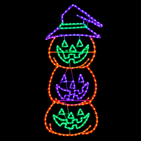 Jack-o-Lantern 3 Pumpkin Stack LED Display