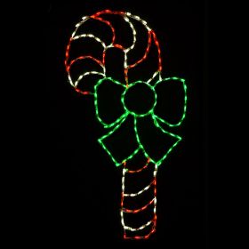 Candy Cane w/ Bow LED Display - 34 in