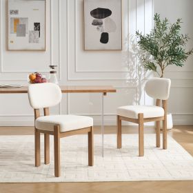Wooden Dining Chairs Set of 2, Modern Fabric Upholstered Dining Room Chair