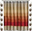 12pc Miramar Bathroom Shower Curtain Sets Shower Curtain & 12 Shower Bathroom Hooks Modern Classic Luxury Contemporary Decor Multi Color Shower Curtai