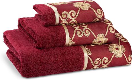 Elegant Rose Classic Luxury Bath Towel Set - 3 Piece Towel Set - Bath Towel, Hand Towel and Wash Towel for Contemporary Bathroom Decor