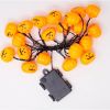 LED Pumpkin String Lights 11 FT Halloween Decoration Light Battery Operated with Timer Function for Halloween Thanksgiving Party Home Decoration