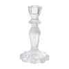 6' Decorative Clear Glass Taper Candle Holder, Small