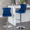 Swivel Velvet Barstools Adjusatble Seat Height from 25-33 Inch, Chrome base Bar Stools with Backs Comfortable Tufted for Home Pub and Kitchen Island