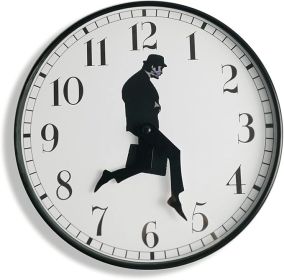 Ministry of Silly Walks Clock, Silly Walk Wall Clock, A Interesting Wall Clock for Bedroom Kitchen Living Room, Novelty Home Decor Gifts (Black)