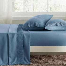 Luxury Sheet Sets Super Soft Easy Care Microfiber 3/4-Pieces Bed Sheet Set With 16-Inch Deep Pockets, Blue