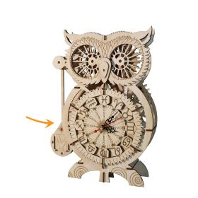 3D Wooden Puzzle Owl Clock Model Kits To Build Wooden Construction Handmade Craft Unique Christmas Gift