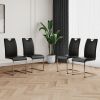 Modern Dining Chairs with Faux Leather Padded Seat Dining Living Room Chairs Upholstered Chair with Chrome Metal Legs Design for Kitchen, Living
