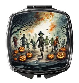 Zombies Spooky Halloween Compact Mirror Decorative Travel Makeup Mirror for Women Girls Gifts Pocket Makeup Mirror Folding Handheld