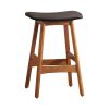 Solid Wood Walnut Finish Counter Height Stools Set of 2