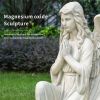 Magnesium Oxide 26.77' Kneeling Angel Statue Sculpture-Handcrafted Art for Indoor Garden Outdoor