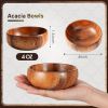 10/5pcs Acacia Wood Breakfast/Dinner Plates, Easy Cleaning