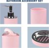 Bathroom Accessories Set Bath Ensemble Includes Soap Dispenser, Toothbrush Holder, Toothbrush Cup