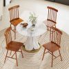 Dining Chairs Set of 4, Farmhouse Wood Kitchen Chairs with Rubber Wood Frame, Spindle Back for Dining Room, Light Brown