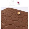 Blue 3D embossed pebble bathroom absorbent floor mat, thickened coral fleece anti slip door mat, bathroom quick drying entrance carpet