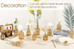 Gold Amber Glass Bud Vases Set of 12, Small Vases for Flowers, Champagne Mini Vintage Vases for Centerpieces,Bud Vase in Bulk for Wedding Decor