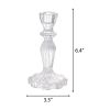 6' Decorative Clear Glass Taper Candle Holder, Small