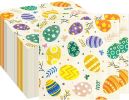 50 pcs 3-Ply Easter Egg Napkins Paper Folded 5 x 5 inch Disposable Easter Egg Cocktail Napkins Paper Dessert Napkin for Dinner Birthday Wedding Party