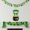 St Patricks Day Decorations St Patricks Day Wreath Door Decorations Wooden Wreaths for Front Door Hanger Gold Coin Jar Leprechaun Feet Welcome Sign Ha