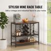 40 Inch Industrial Bar Cabinet, Wine Table for Liquor and Glasses, Sideboard Buffet Cabinet with Glass Holder & Wine Rack