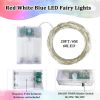 4 Pack 20FT 60LED Red White and Blue Battery Operated Fairy Lights with Timer, 4th of July Battery String Lights Waterproof Outdoor Indoor