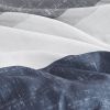 Stripe Comforter Set with Bed Sheets Blue/Grey Queen