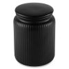 (2 pack) Medium (815mL) Ceramic Ribbed Canister, Black