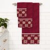 Elegant Rose Classic Luxury Bath Towel Set - 3 Piece Towel Set - Bath Towel, Hand Towel and Wash Towel for Contemporary Bathroom Decor