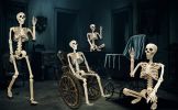 2 Pack 36"Halloween Skeleton - 3 ft Life Size Human Skeleton with Full Body Posable Joints Plastic Skeleton for Halloween Skeletons Decor Yard Patio L