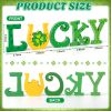 5 PCS St. Patrick's Day Decorations Wooden Lucky Leter Table Signs Shamrock St Patricks Day Table Centerpiece Decor Lucky Table Tierd Tray for Home Fa