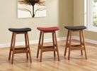 Solid Wood Walnut Finish Counter Height Stools Set of 2
