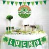St Patricks Day Rainbow Front Door Sign, Welcome Shamrock Clover Wood Door Hanger Outdoor Outside Porch Decor
