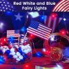 4 Pack 20FT 60LED Red White and Blue Battery Operated Fairy Lights with Timer, 4th of July Battery String Lights Waterproof Outdoor Indoor