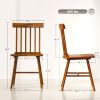 Dining Chairs Set of 4, Farmhouse Wood Kitchen Chairs with Rubber Wood Frame, Spindle Back for Dining Room, Light Brown