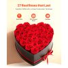Forever Flowers, 27 Preserved Roses in a Heart Shape Box