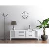 20" Analog Whitewashed Wood Plank Wall Clock
