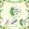 St Patricks Day Wreath Happy St Patricks Day Door Decorations Shamrock Decorations Hanging Sign Wooden Shamrock Wreath Front Door Hanger for Porch Wal