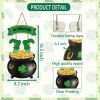 St Patricks Day Decorations St Patricks Day Wreath Door Decorations Wooden Wreaths for Front Door Hanger Gold Coin Jar Leprechaun Feet Welcome Sign Ha