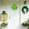 St Patricks Day Wreath St Patricks Day Door Decorations Shamrock Decorations Shamrock Wreath Hanging Sign Wooden Front Door Hanger for Porch Wall Indo
