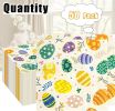 50 pcs 3-Ply Easter Egg Napkins Paper Folded 5 x 5 inch Disposable Easter Egg Cocktail Napkins Paper Dessert Napkin for Dinner Birthday Wedding Party