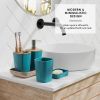 Bathroom Set - Teal Bathroom Accessories Set, 6PC Bathroom Accessory Set, Bathroom Sets with Toilet Brush, Trash Can & Soap Dispenser