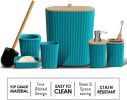 Bathroom Set - Teal Bathroom Accessories Set, 6PC Bathroom Accessory Set, Bathroom Sets with Toilet Brush, Trash Can & Soap Dispenser