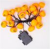 LED Pumpkin String Lights 11 FT Halloween Decoration Light Battery Operated with Timer Function for Halloween Thanksgiving Party Home Decoration