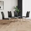 Modern Dining Chairs with Faux Leather Padded Seat Dining Living Room Chairs Upholstered Chair with Chrome Metal Legs Design for Kitchen, Living