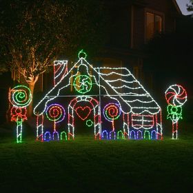Gingerbread House LED Display - 102 in x 72 in