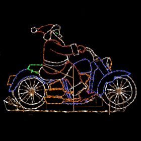 Santa Riding Motorcycle Animated LED Display