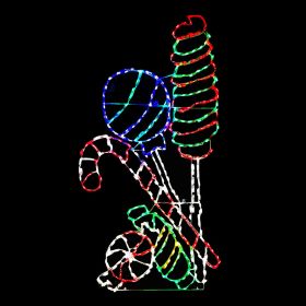 Candy Cane Cluster LED Display