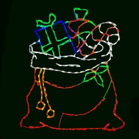 Santa Bag with Gifts LED Display