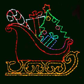 Sleigh with Presents LED Display